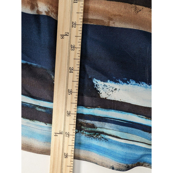 Eskandar Blue Brown Abstract Painted Stripes Bateau Neck Tunic Size 1 US 10/12 - Picture 15 of 16
